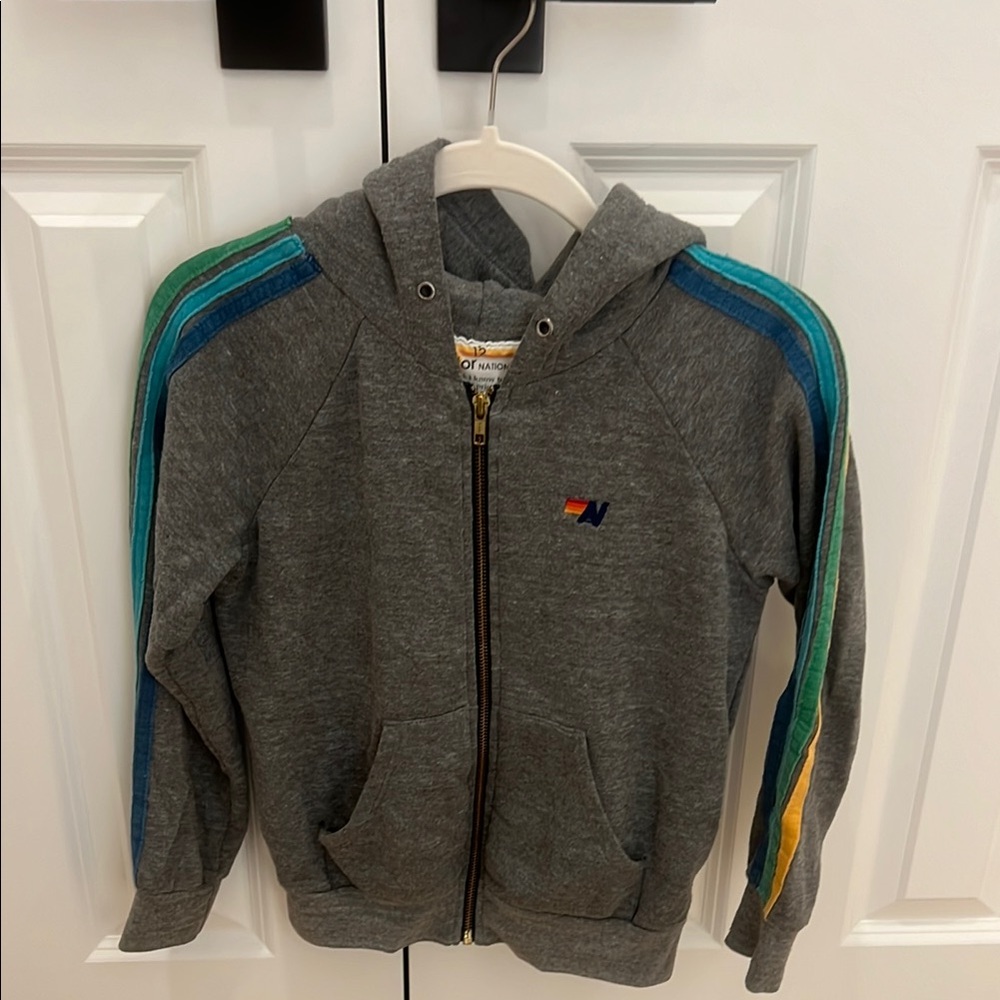 Vintage Havana Gray Zip-Up Hoodie